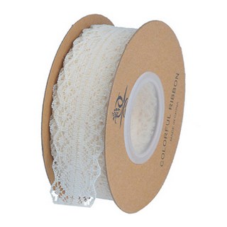 Day Lace 包裝緞帶 3cm, 22m, 象牙白, 1捲