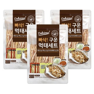 Seapure 酥脆烤明太魚乾 120g + 全州Gamaek醬 15g 3入 + 芥末美乃滋 15g 3入 套組, 210g, 3套