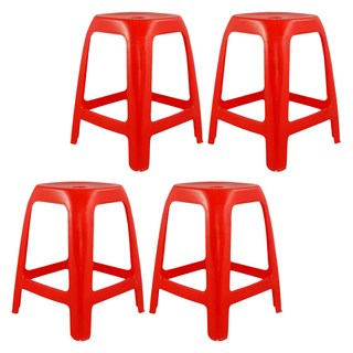 豪華點心椅 台灣製 PP材質 28.5x28.5x47.5cm 3色隨機, 紅色, 1組