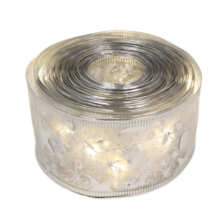 聖誕LED緞帶銅線燈, 5米50燈(暖光)電池款, 銀色, 1個