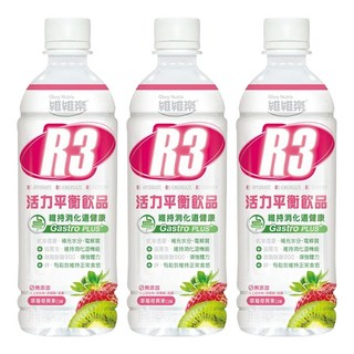 Glory Nutria 維維樂 R3活力平衡飲品PLUS 草莓奇異果口味 添加葡聚醣900 低滲透壓補充水分電解質, 500ml, 3瓶