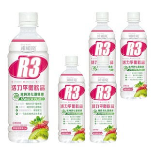 Glory Nutria 維維樂 R3活力平衡飲品PLUS 草莓奇異果口味 添加葡聚醣900 低滲透壓補充水分電解質, 500ml, 5瓶