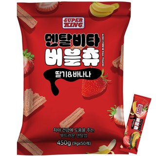 슈퍼킹 강아지 덴탈비타 버블츄 덴탈껌 50p, 혼합맛(딸기/바나나), 450g, 1개