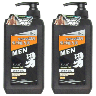 男人香 3代抗痘沐浴乳, 1L, 2瓶