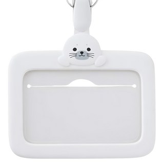 PuniLabo 兩用矽膠證件夾, 10.5 x 9 x 0.6cm, 海豹, 91 x 55mm