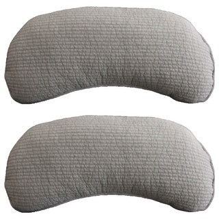 뽐에떼 잔줄 누비 반달 메밀 경추베개, 그레이, 2개