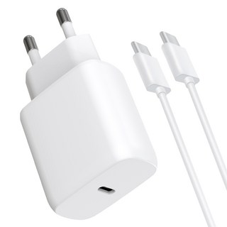 홈플래닛 25W PPS PD 3.0 초고속 충전기 + CtoC 케이블 1.2m, 화이트, 1개