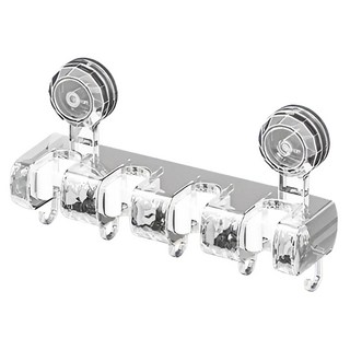 四格吸盤式拖把架 27.5 x 5 x 7.5cm 265g, 透白色, 1個