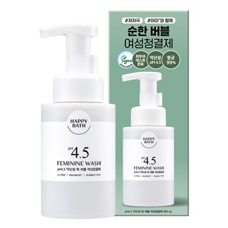 해피바스 피에이치4.5 약산성 쑥버블 여성청결제, 300ml, 1개