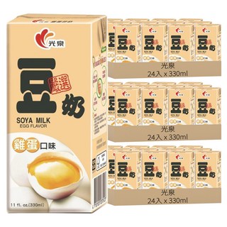 光泉雞蛋豆奶 非基因改造黃豆 零膽固醇 無添加香料和防腐劑 330ml, 72瓶