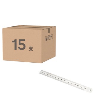 小麥購物 不鏽鋼直尺 15cm 9g, 15支, 銀色