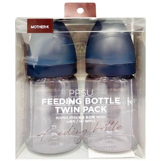 MOTHER-K 精粹極簡PPSU奶瓶 180ml 醫療級PPSU材質 橢圓瓶身, 夜幕藍, 2個