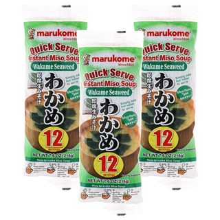 마루코메 인스턴트 미소 스프 와카메 즉석국, 216g, 3개