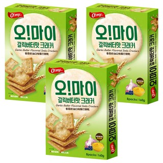 O my food 歐邁福 香蒜奶油口味蘇打餅乾, 3個, 160g