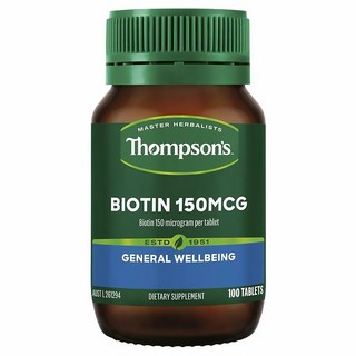 Thompson's 生物營養素 每片含生物素150mcg 膳食補充劑, 100顆, 1瓶