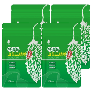 Tsuie 日濢 特濃版山苦瓜精萃 30顆，花蓮4號山苦瓜，窈窕有型、幫助消化、調整體質, 560mg, 4包