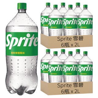 Sprite 雪碧 清爽檸檬風味, 2L, 12瓶