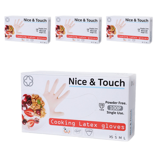Nice&Touch 萬用料理乳膠手套 100入, 白色, 小(S), 4盒