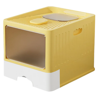 iCat 寵喵樂 特大號經典款高邊抽屜式貓砂盆 橙色 PP材質, 48 x 38 x 37cm, 1個