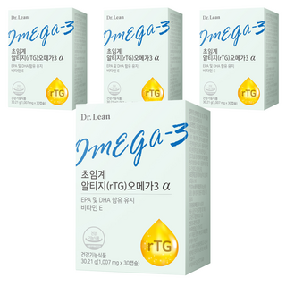 Dr.Lean 超臨界rTG Omega-3 Alpha魚油膠囊, 30顆, 4盒