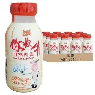 國農 果汁牛乳, 215ml, 24瓶
