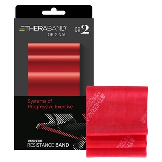 세라밴드 오리지널 탄성저항 밴드 2단계 + 운동포스터, 레드, 1개