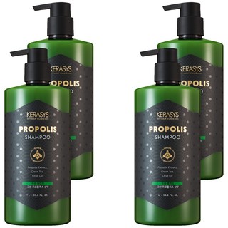 KERASYS 綠蜂膠活力光澤洗髮精, 4瓶, 1L