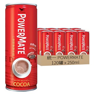 統一 POWERMATE 可可麥芽牛奶, 250ml, 120罐