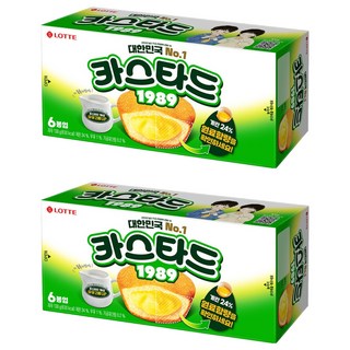 LOTTE 樂天 Custard 蛋黃派 蛋黃派 原味 6包入, 2盒, 138g