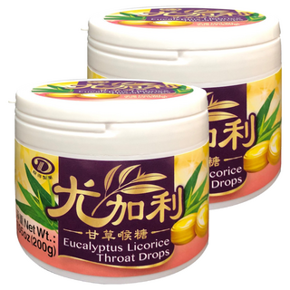 綠得製菓 尤加利甘草喉糖 200g, 2罐