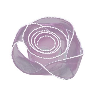 珍珠透明紗花束禮品包裝絲帶 4 cm, 1個, 10紫, 5m