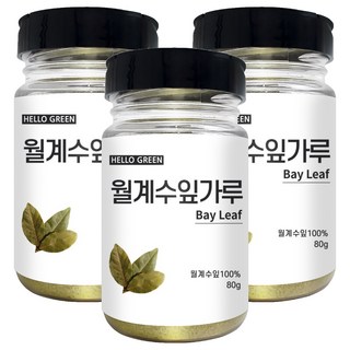 헬로우그린 월계수잎 가루 향신료 통, 3개, 80g
