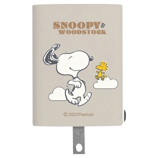 MING JENN 明震 Snoopy 史努比 47W GaN 氮化鎵 PD+QC 雙快充充電器, 悠遊 杏米色, 1個