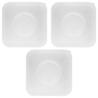 Solone 台灣公司貨 海綿專屬收納盒 方形, 3個, 透明白