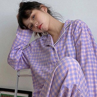 Viola 女士春秋季長袖 + 長褲睡衣套裝 Vio0008