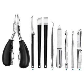 Suberly 舒佰利 Cousunday 專家用高級高強度切割指甲剪10件組 小, 1套, 黑色