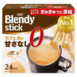 AGF Blendy 無糖咖啡歐蕾風味即溶飲品, 7.8g, 24條, 1盒
