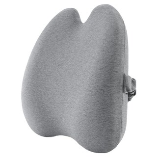 西格傢飾 H型記憶棉包覆腰靠墊, 包裹托扶, 脊椎分區系統, 高彈綁帶, 39 x 38 x 10cm, 淺灰色