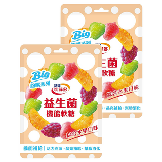 活益比菲多 飽嘴軟糖 綜合水果口味 益生菌機能軟糖, 72g, 2包