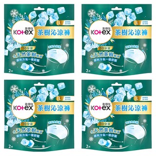 Kotex 靠得住 茶樹沁涼褲 褲型衛生棉, L 28~40吋, 2片, 4包
