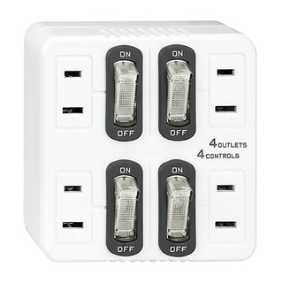 Dr.AV 聖岡科技 節電4開4插分接器 阻燃防火PC外殼, 1個