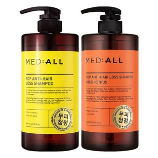 MED ALL RCP頭皮清淨強健髮根洗髮精 木質香+柑橘香 800ml, 1套