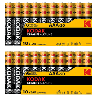 KODAK 柯達 鹼性 XtraLife AAA 電池 散裝, 20入, 2個