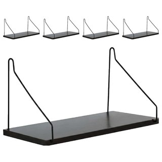 一字牆上置物架, 黑色, 5個