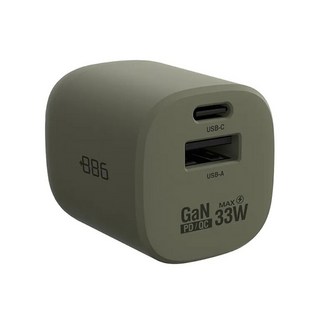 886 極野家 GaN氮化鎵 33W PD 2孔快充充電器, 軍綠色, 1個