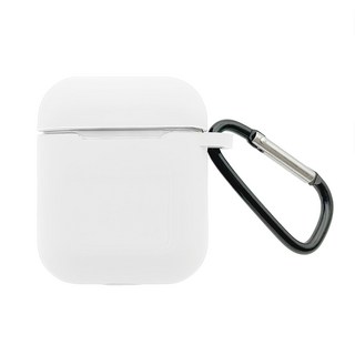 Timo AirPods 純色矽膠保護套 輕巧防摔 附掛鉤, 純真白, 1個