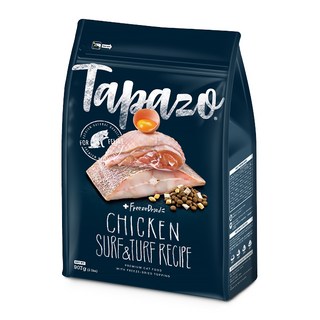 Tapazo 成幼貓 凍乾雙饗宴 低敏 乾飼料, 鮮雞肉凍乾, 符合美國 AAFCO 營養標準, 海魚 + 雞肉, 907g, 1袋