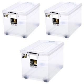 KEYWAY 聯府 工業風收納箱 TK50-1, 透明, 3個