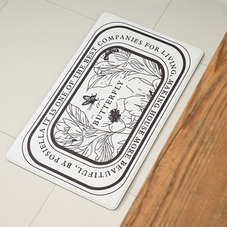 포시엘라 pvc 주방 매트 싱크대 부엌 발매트 북유럽, 화이트, 1개