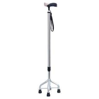 感恩使者 拐杖 手杖 單手拐 四腳 站立式 加固型 伸縮拐杖 鋁合金 ZHCN1913-A M(長 71~94cm), 銀色, 1支